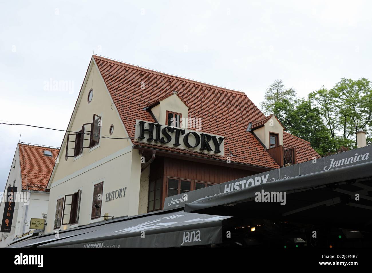 Storia, ristorante e club a Zagabria Foto Stock