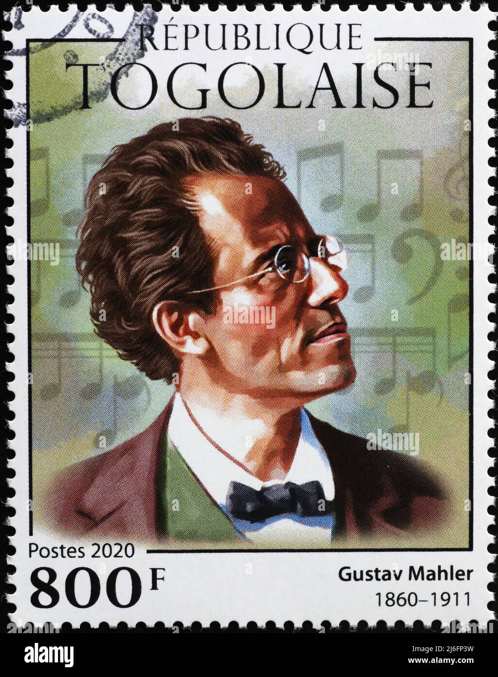 Ritratto di Gustav Mahler su francobollo Foto Stock