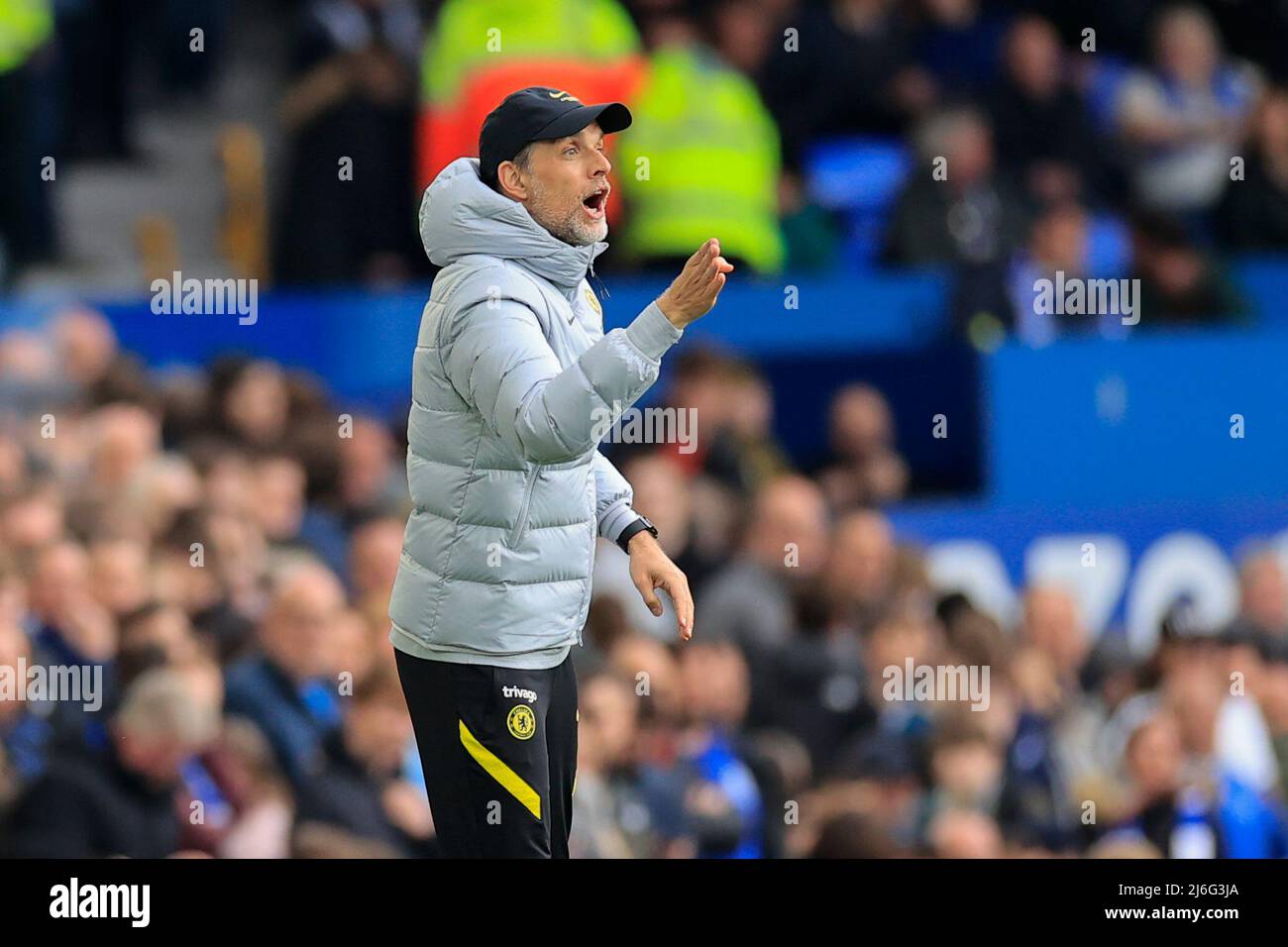 Thomas Tuchel il manager del Chelsea a margine durante il gioco Foto Stock