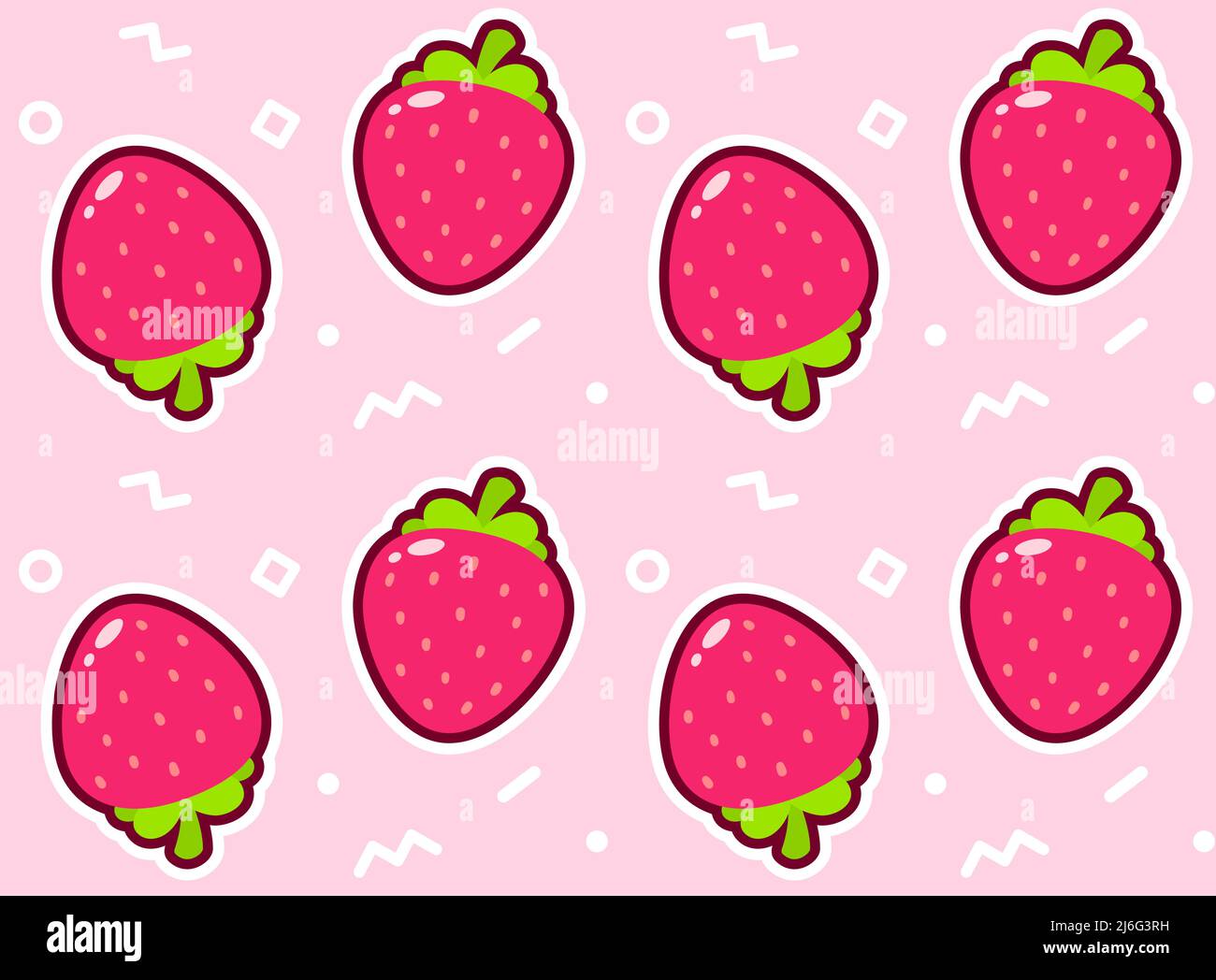 Motivo senza cuciture rosa fragola. Carino e divertente sfondo semplice, illustrazione vettoriale. Illustrazione Vettoriale