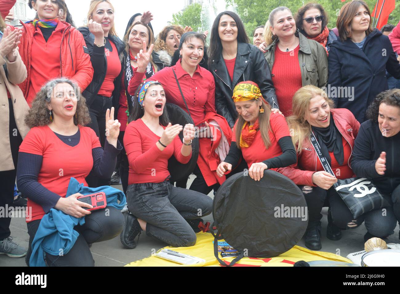 I sindacati e i lavoratori si radunano il tradizionale Mayday, Foto Stock