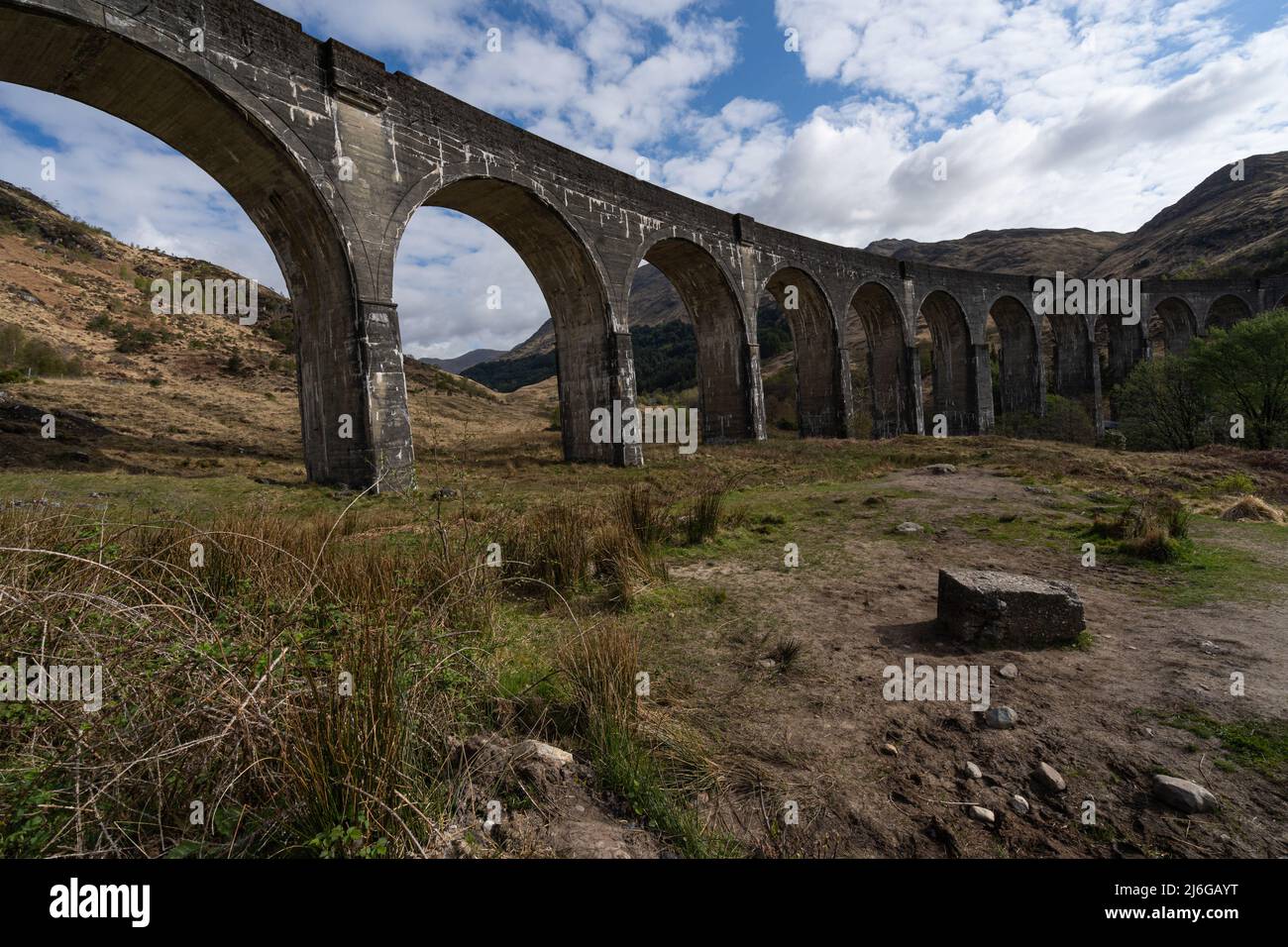 Glenfinnan viadotto, Glenfinnan, Scozia, Regno Unito Foto Stock