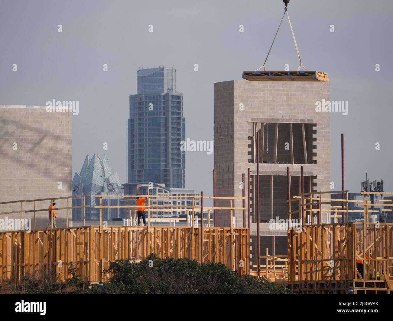 Edificio Texas: Austin Appartamento in costruzione su South Lamar Boulevard Foto Stock