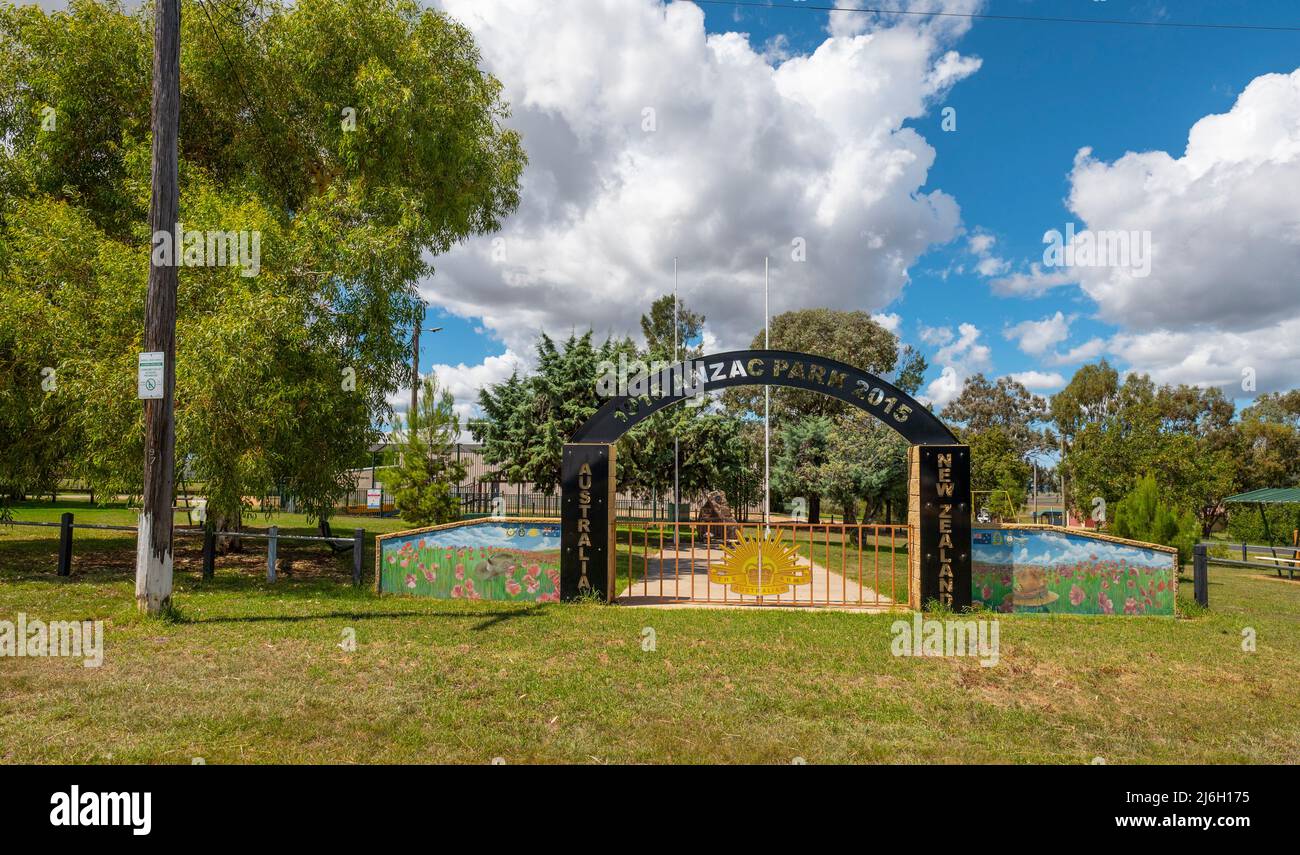 Delungra Anzac Park, datato 2015, a Delungra, nuovo Galles del Sud settentrionale, australia Foto Stock