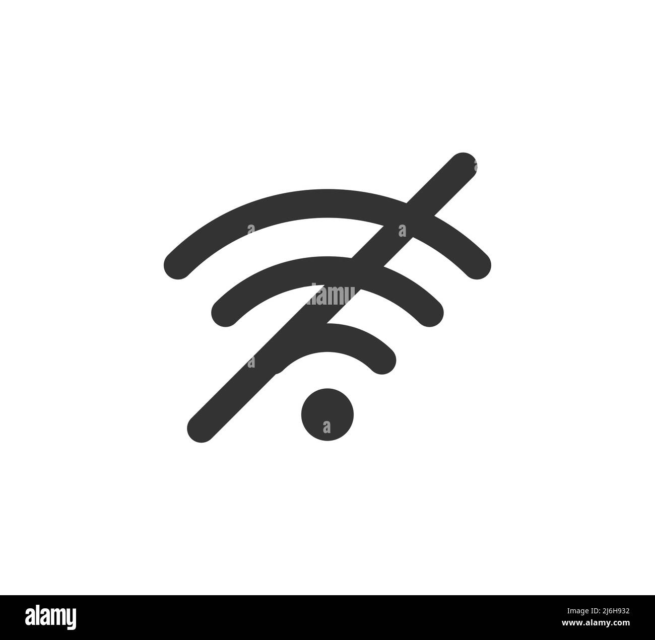 Icona wifi guasto. Simbolo non in linea. Nessuna icona di connessione  Internet. Segnale wi-fi semplice. Segnale Internet wireless scollegato.  Problema di accesso. Vettore Immagine e Vettoriale - Alamy