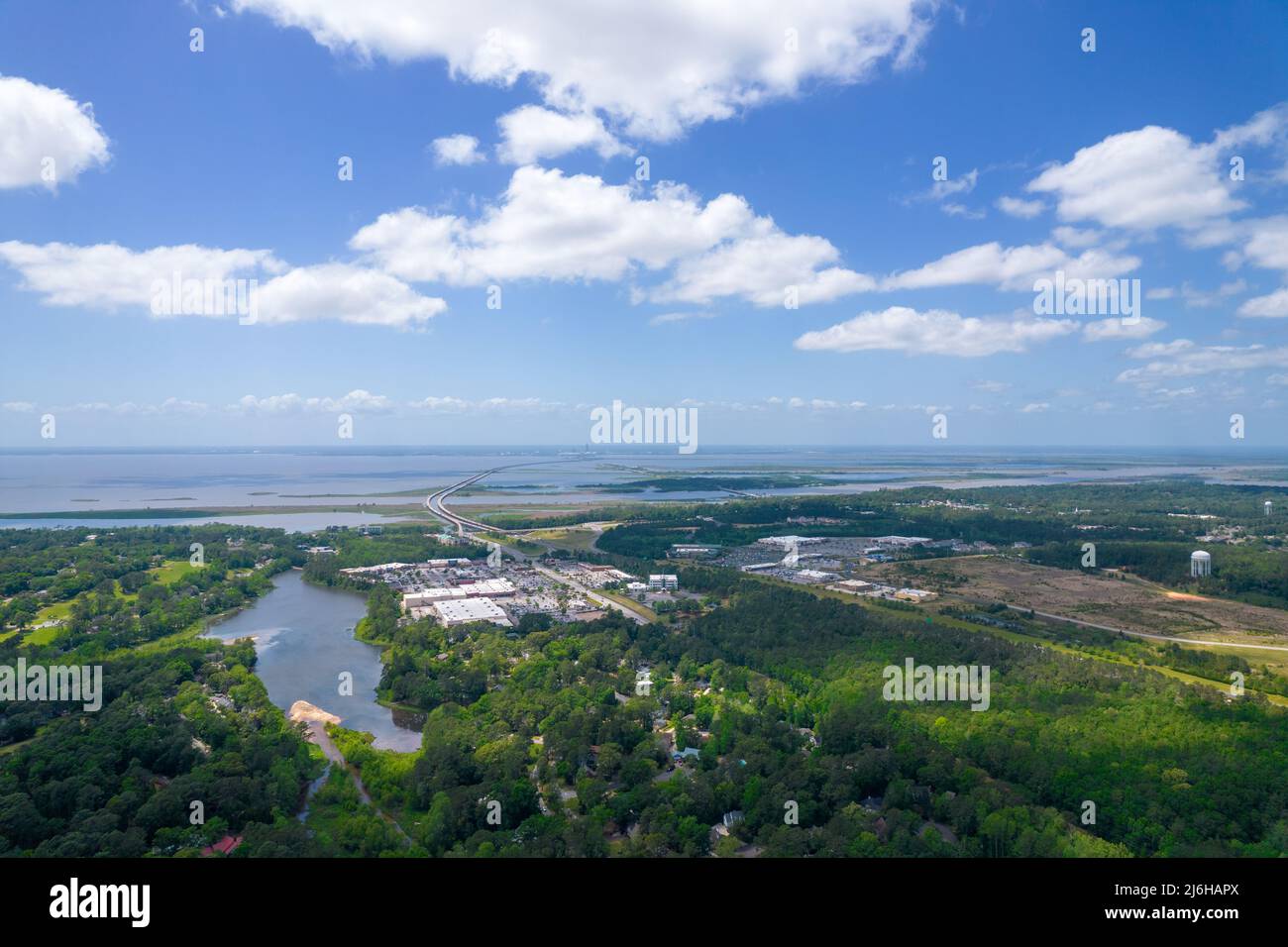 Foresta del lago a Daphne, Alabama Foto Stock