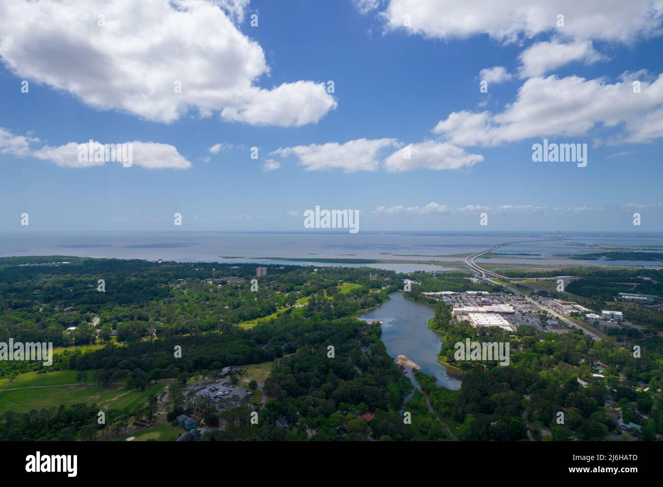 Foresta del lago a Daphne, Alabama Foto Stock