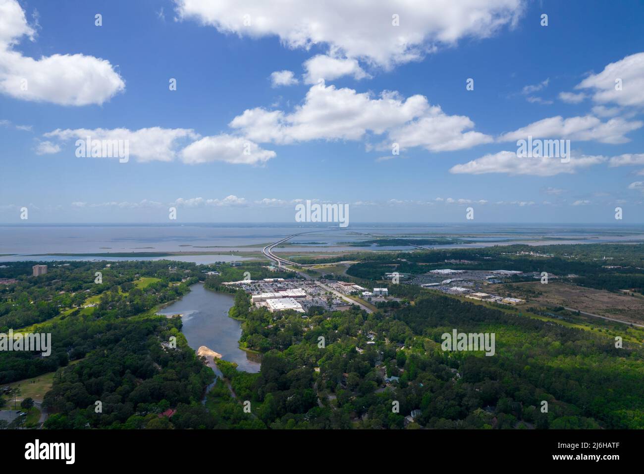Foresta del lago a Daphne, Alabama Foto Stock