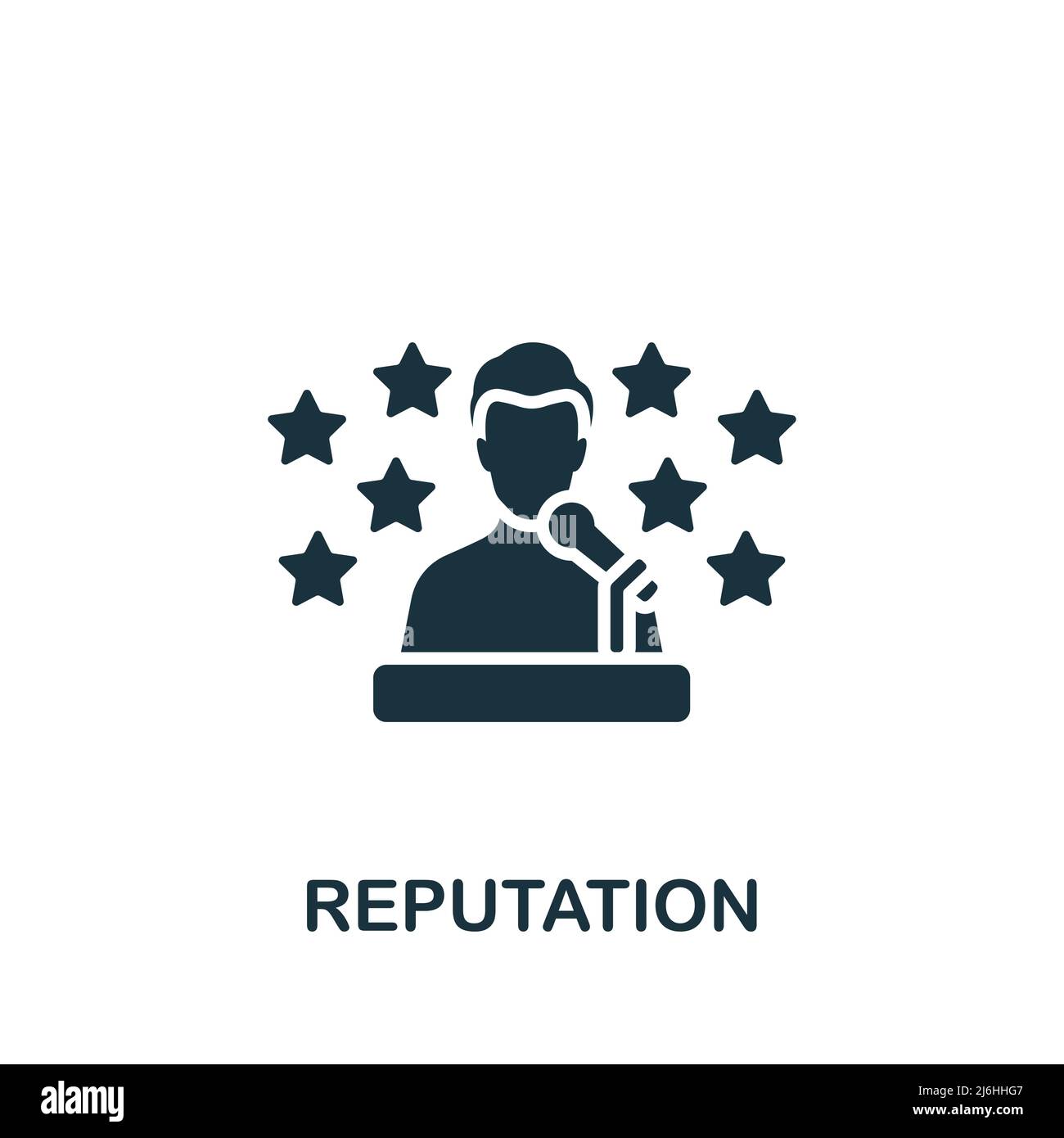 Icona reputazione. Icona Simple Community monocromatica per modelli, web design e infografiche Illustrazione Vettoriale