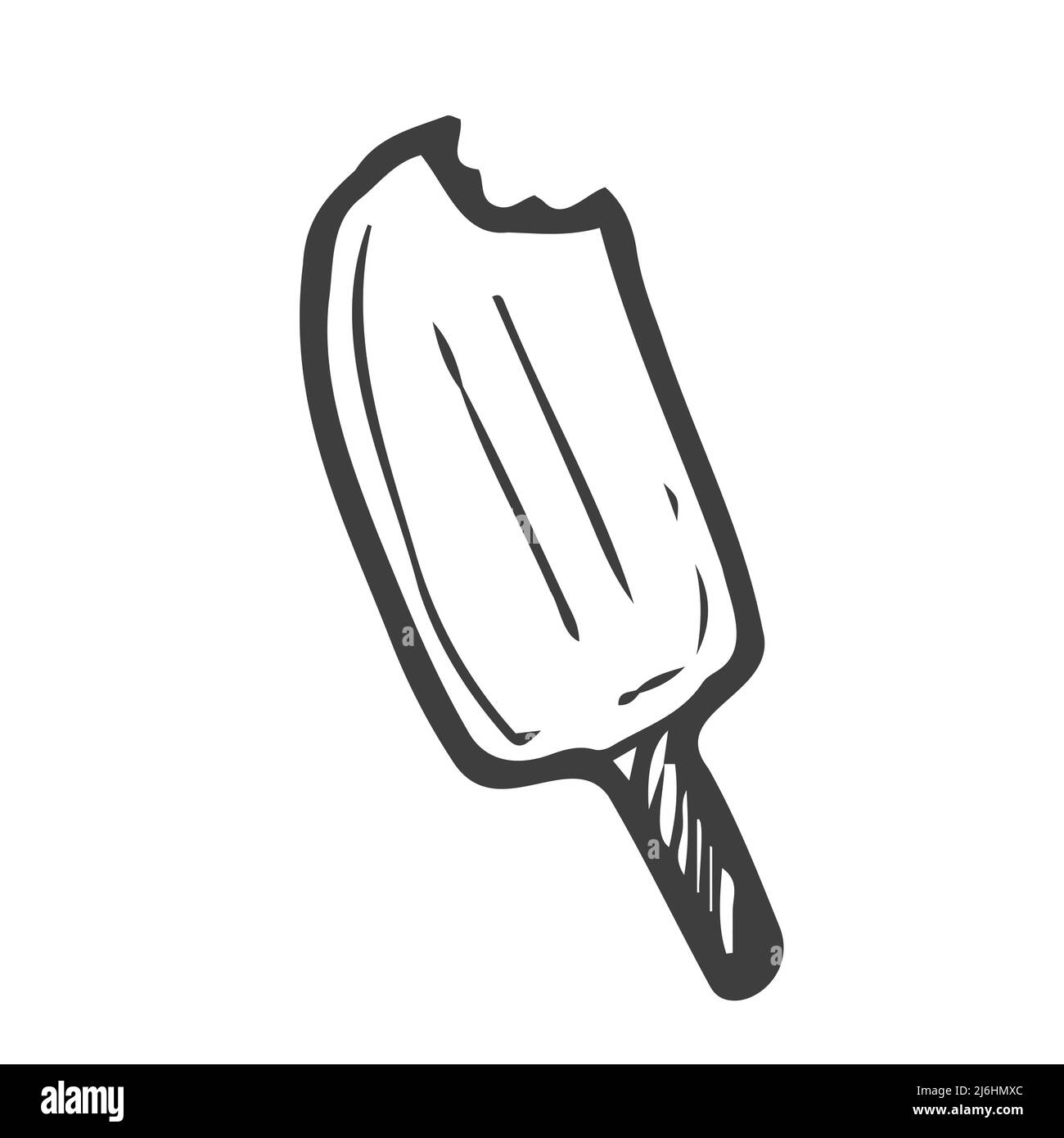 Gelato al doodle fatto a mano Illustrazione Vettoriale