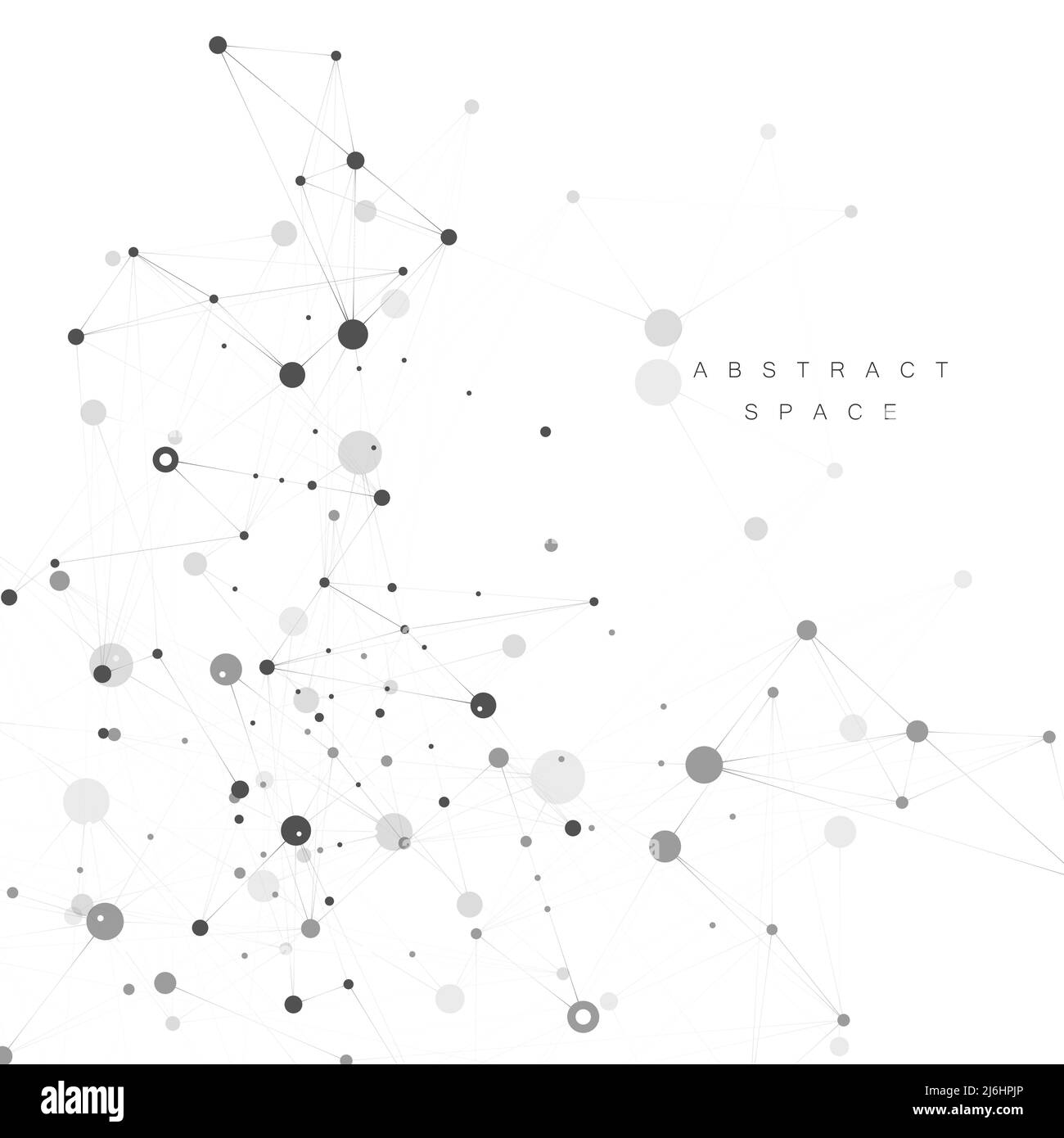 Sfondo astratto della molecola di connessione. Composti genetici e chimici, concetto medico e tecnologico. Illustrazione vettoriale Illustrazione Vettoriale