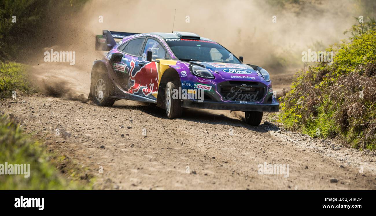 Gontim, Portogallo - 01 maggio 2022: Craig BREEN (IRL), Paul Nagle (IRL), M-SPORT FORD WORLD RALLY TEAM, Ford Puma Rally1, azione durante una giornata di test per il WRC Foto Stock