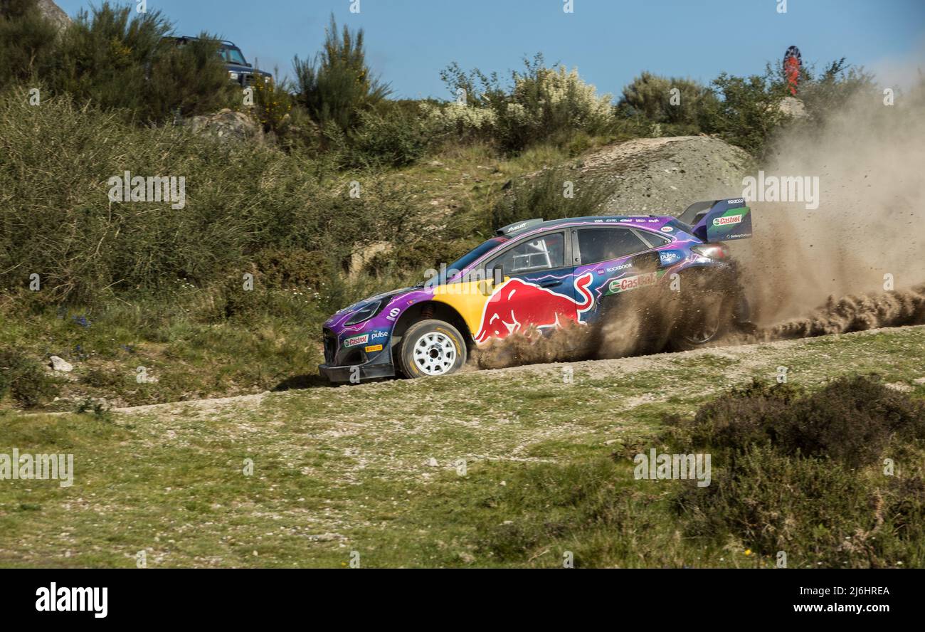 Gontim, Portogallo - 01 maggio 2022: Craig BREEN (IRL), Paul Nagle (IRL), M-SPORT FORD WORLD RALLY TEAM, Ford Puma Rally1, azione durante una giornata di test per il WRC Foto Stock