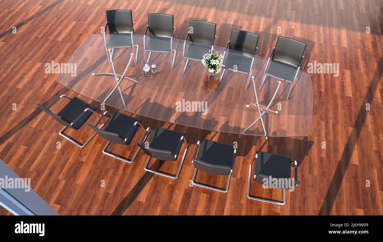 Moderna sala riunioni dall'alto. Foto Stock