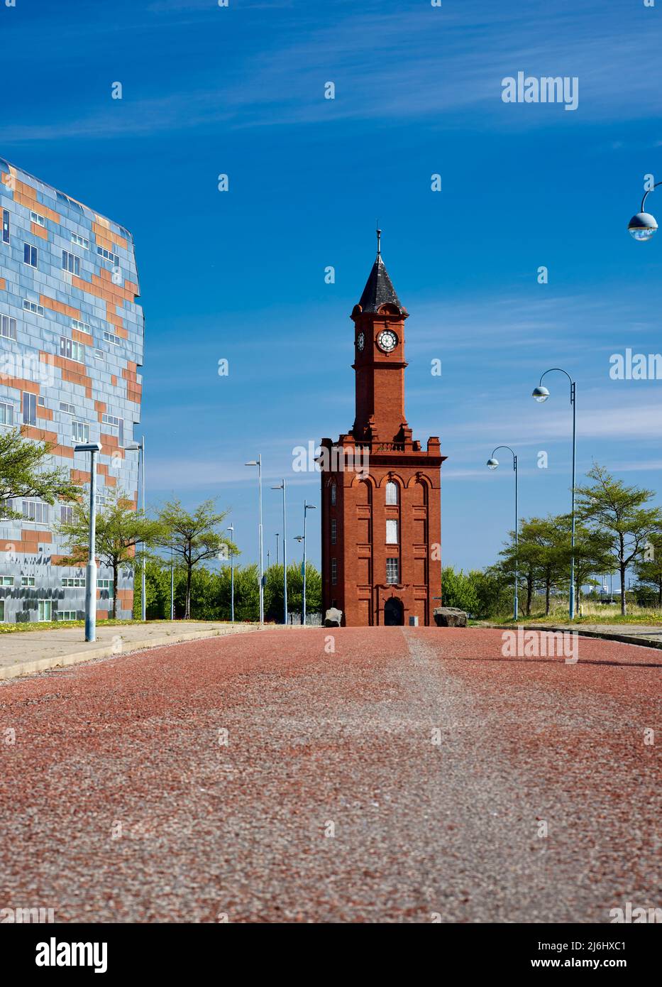 Torre dell'orologio a Middlehaven Middlesbrough Foto Stock