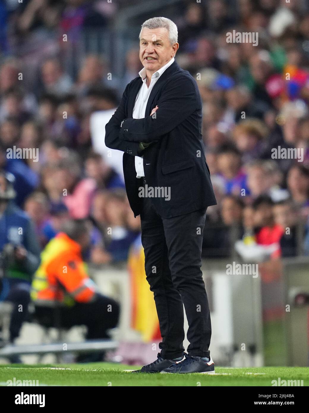 Il capo allenatore di RCD Mallorca Javier Aguirre durante la partita la Liga tra il FC Barcelona e RCD Mallorca ha giocato allo stadio Camp Nou il 01 maggio 2022 a Barcellona, Spagna. (Foto di Sergio Ruiz / PRESSINPHOTO ) Foto Stock