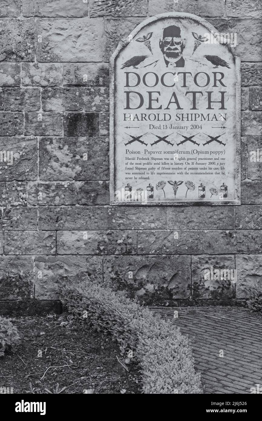 Dettagli del serial killer Dottor Death Harold Shipman nel giardino di veleno in Alnwick Gardens a Alnwick, Northumberland Regno Unito nel mese di aprile Foto Stock