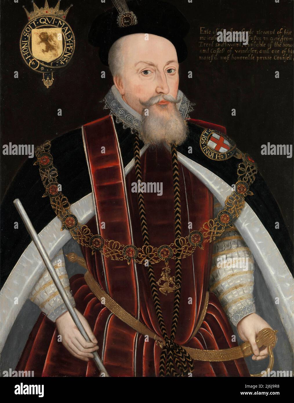 Robert Dudley, primo conte di Leicester di un artista sconosciuto. CA. 1595. Foto Stock