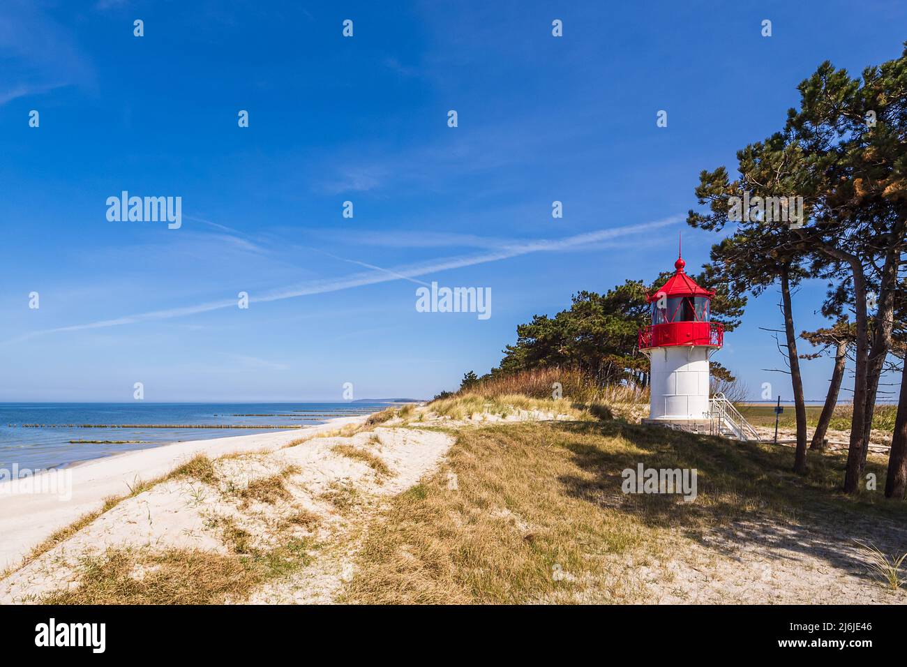 Il faro Gellen sull'isola di Hiddensee, Germania. Foto Stock