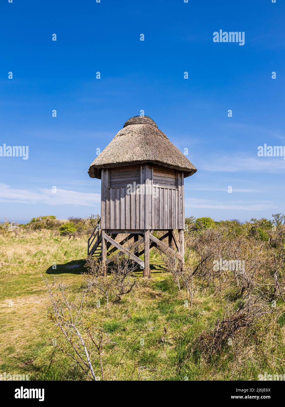Torre di osservazione sull'isola di Hiddensee, Germania. Foto Stock