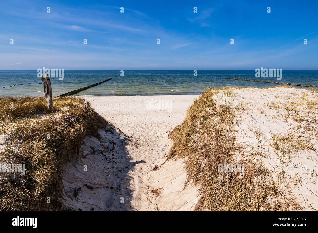 Spiaggia e dune sull'isola di Hiddensee, Germania. Foto Stock