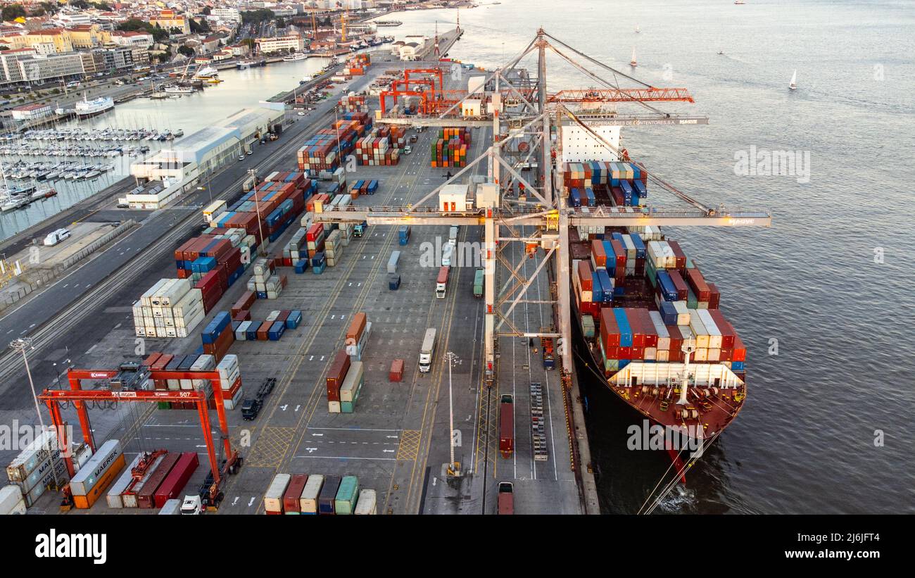 Porto di Lisbona, Portogallo Foto Stock