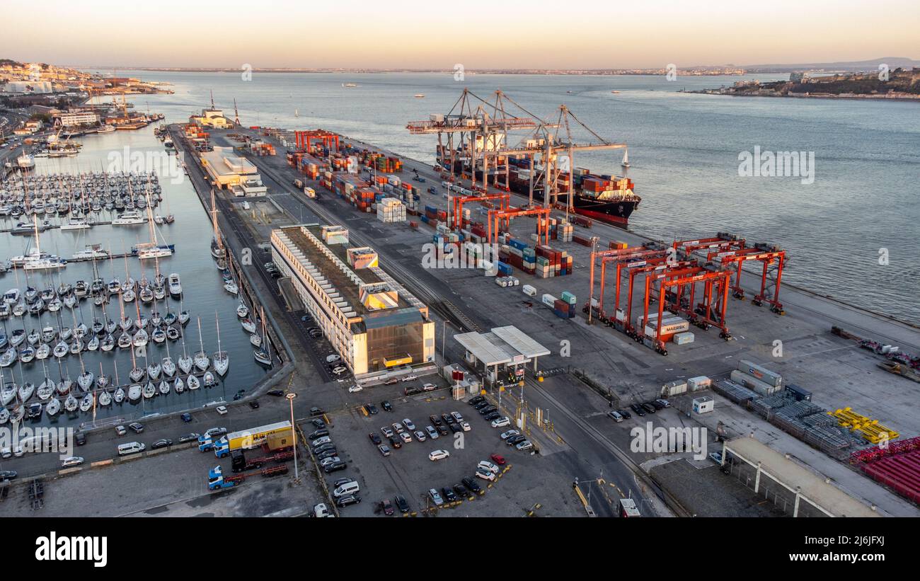 Porto di Lisbona, Portogallo Foto Stock