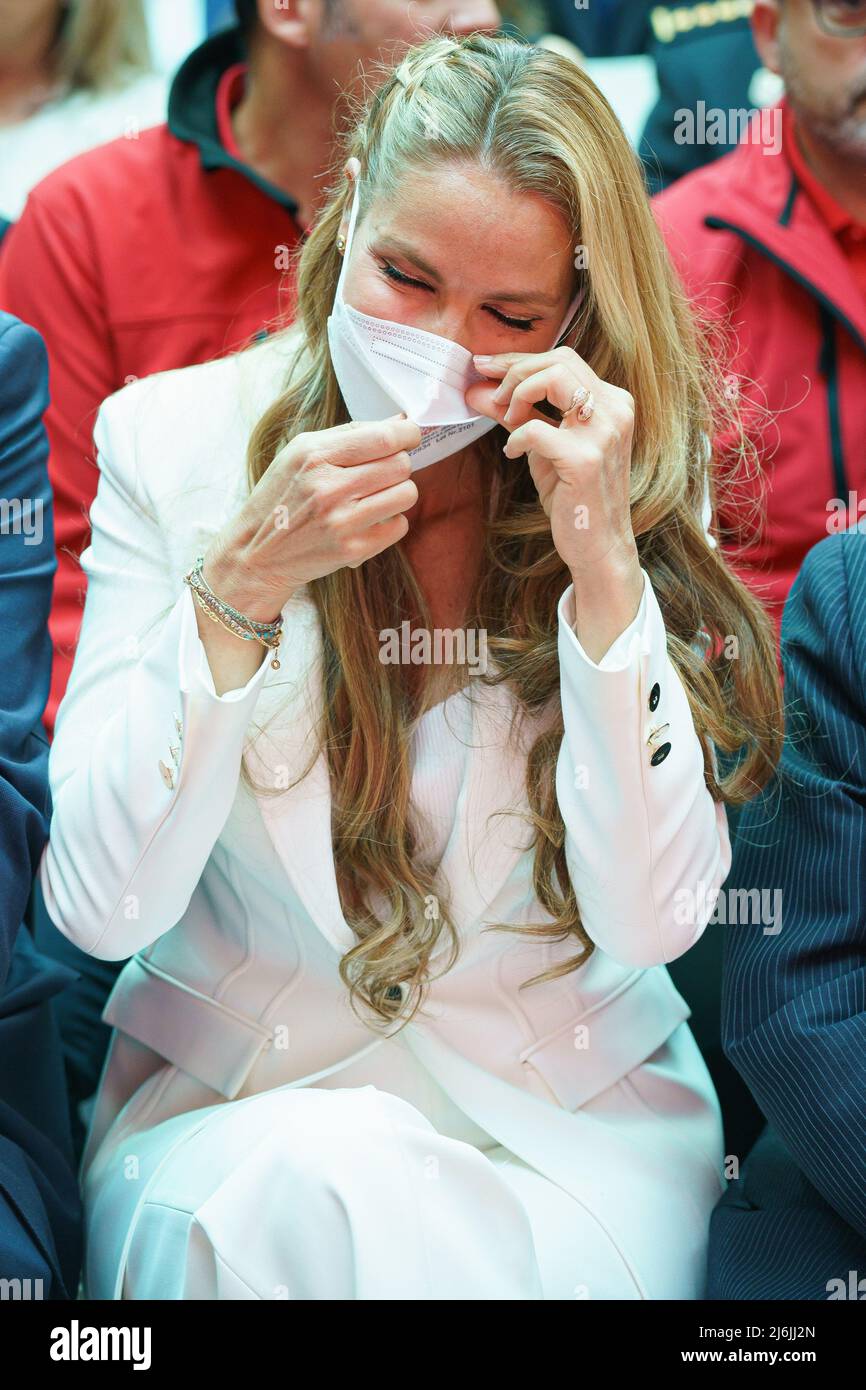 Madrid, Spagna - 02 maggio 2022, Esther Alcocer Koplowitz alla cerimonia per la consegna delle Medaglie della Comunità di Madrid e decorazioni dell'Ordine del 2nd maggio, presso la Real Casa de Correos, a Madrid. Con questi premi, come ogni 2nd maggio, la Comunità di Madrid vuole decorare 19 personalità ed entità eccezionali della società civile di Madrid. Ogni 2nd maggio, la Comunità di Madrid commemora la prima rivolta popolare contro le truppe napoleoniche, che ha portato alla guerra d'indipendenza. Credit: SOPA Images Limited/Alamy Live News Foto Stock