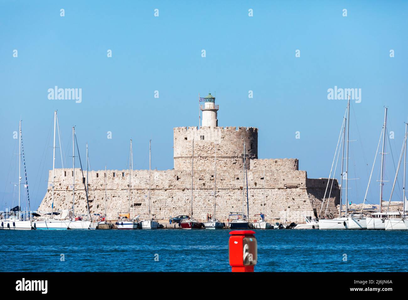 Fort Saint Nicholas nell'isola di Rodi, Grecia. Foto Stock