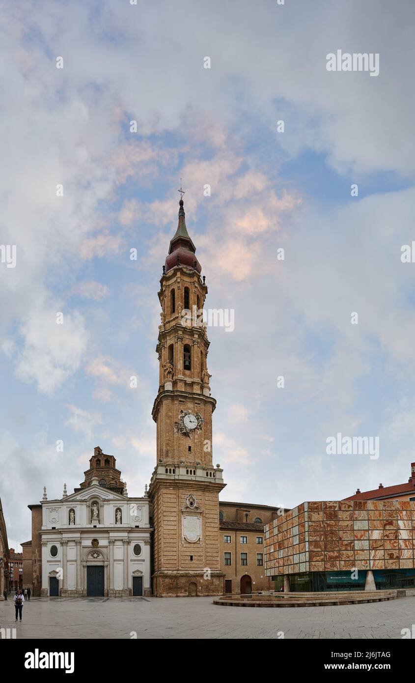 Museo Catedral de la Seo e Foro de Caesaraugusta a Saragozza, Aragona, Spagna, Europa Foto Stock