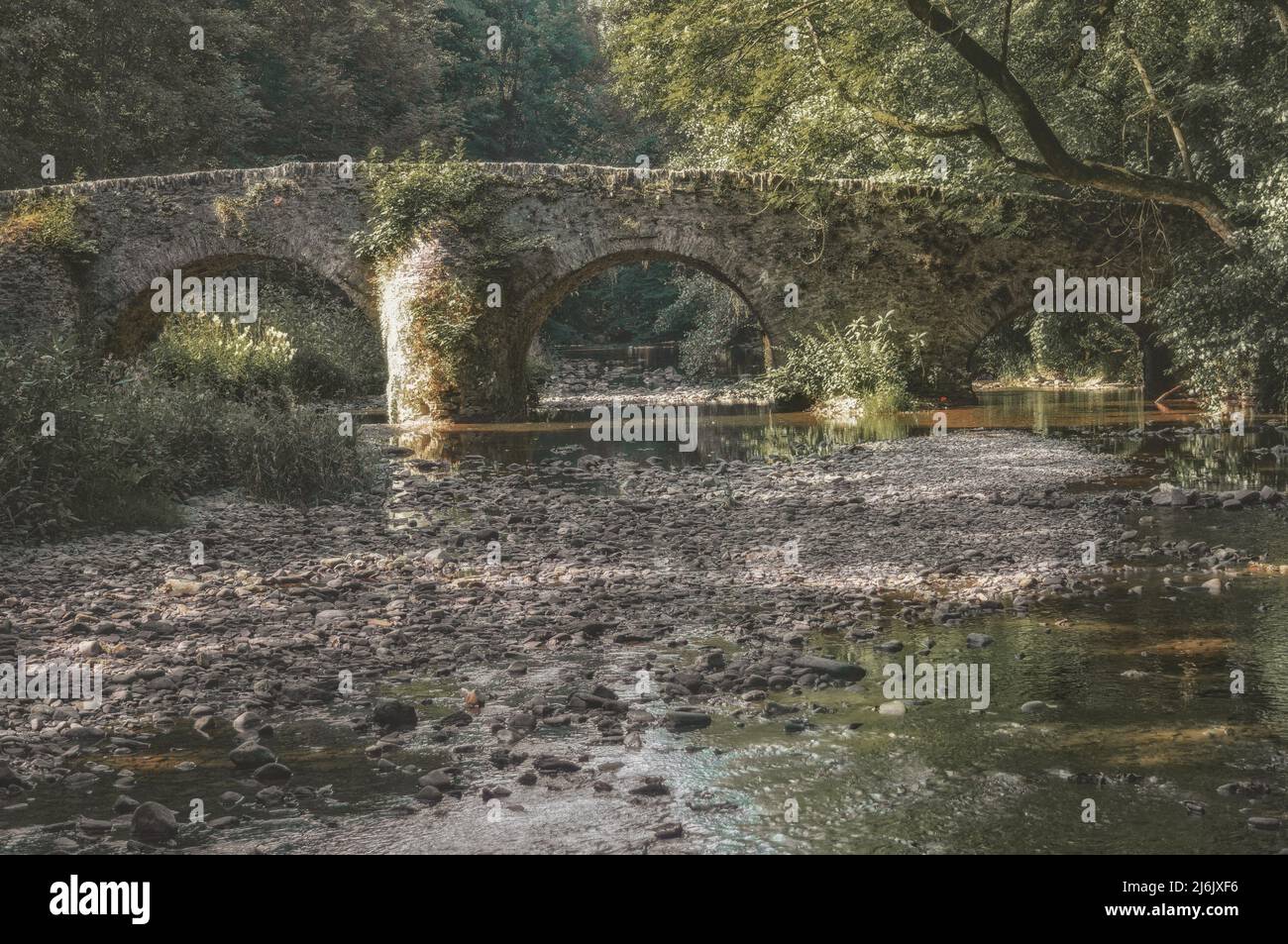 Famoso storico Ponte Nister, Westerwald, Germania Foto Stock