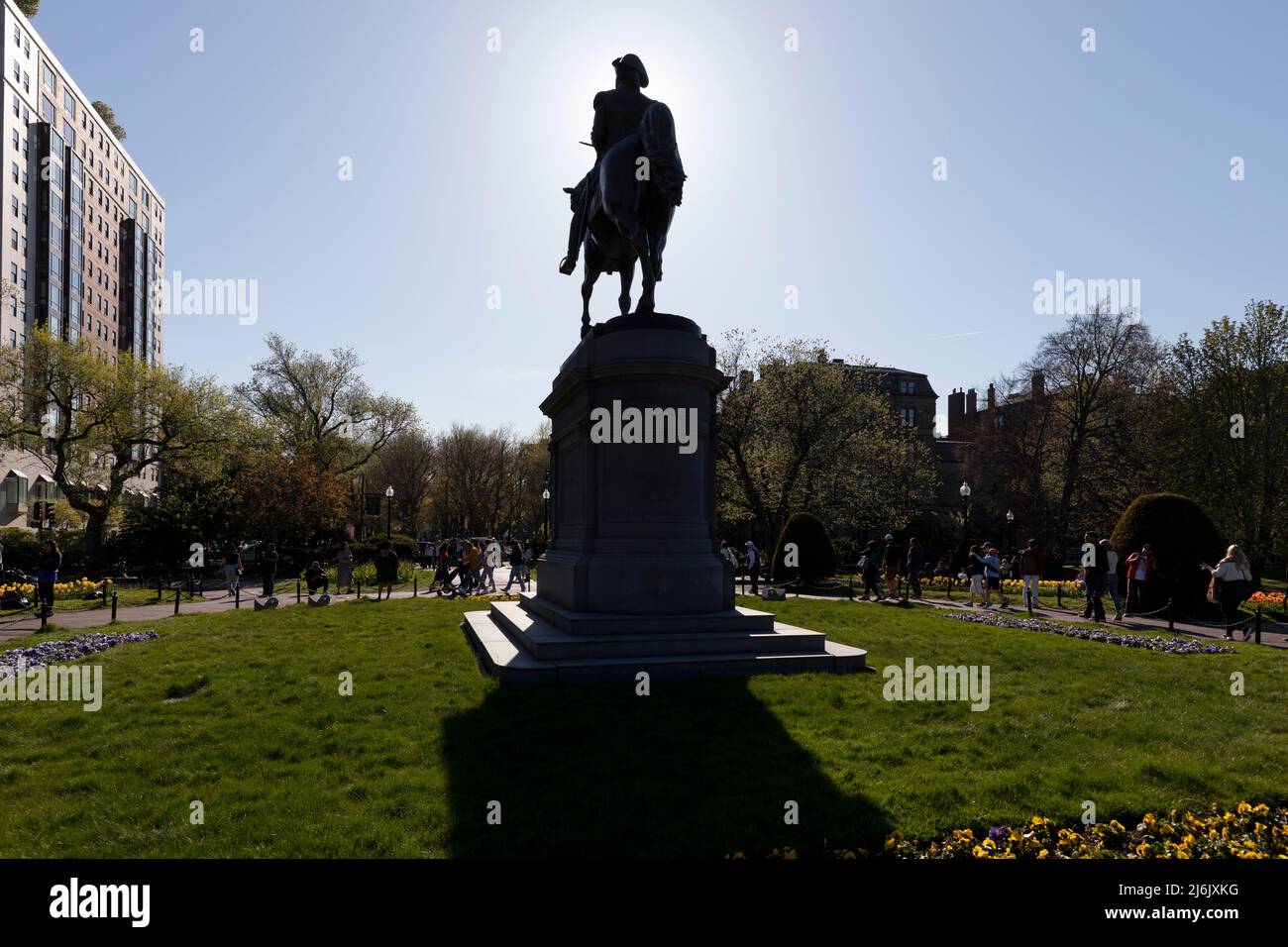 Statua del George Washington Boston Public Garden Foto Stock
