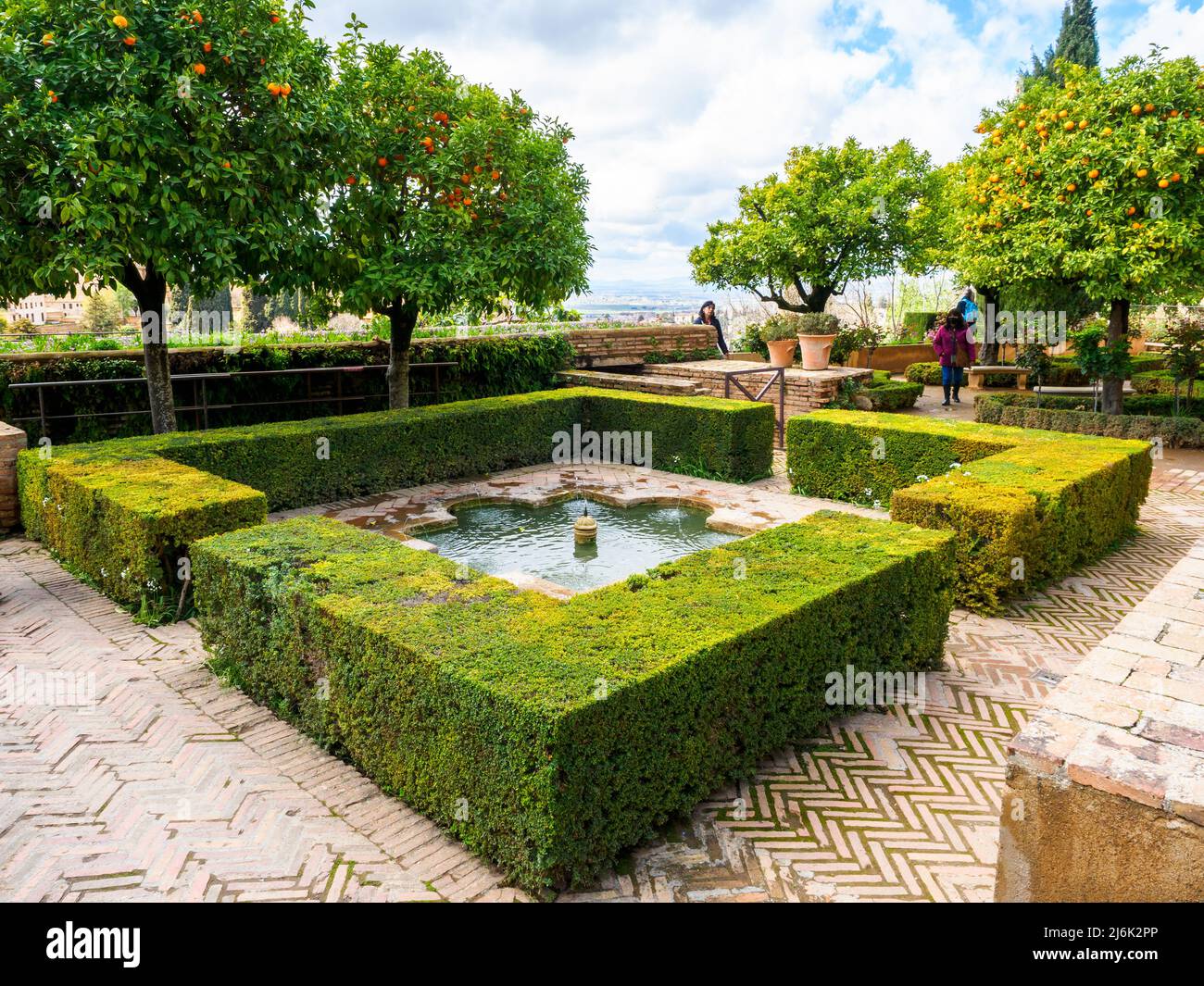 Giardini Generalife nel complesso dell'Alhambra - Granada, Spagna Foto Stock