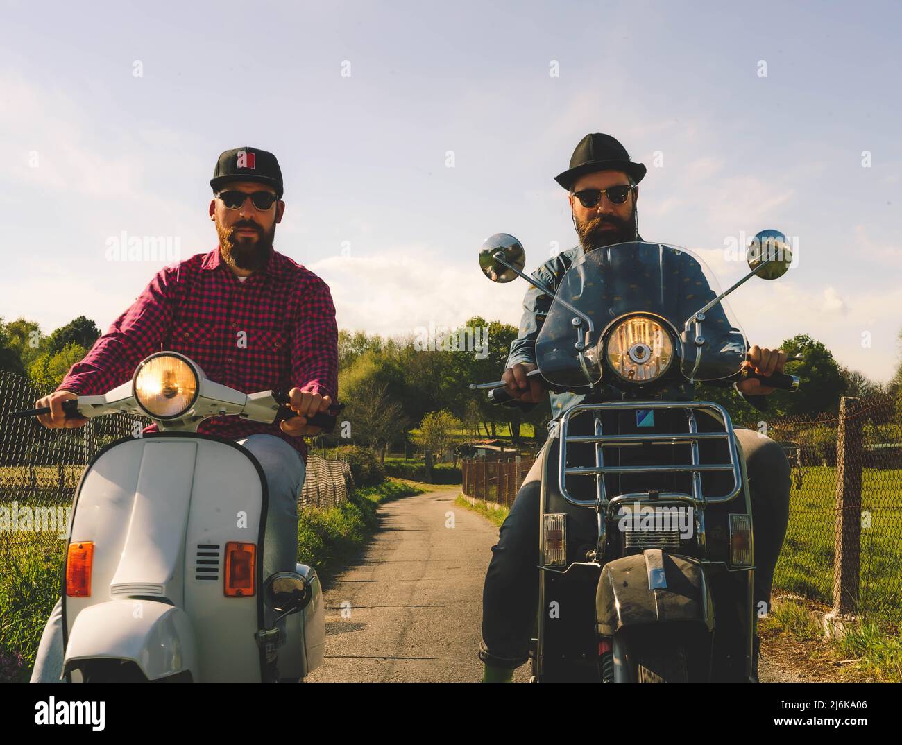 uomini e motociclette Foto Stock