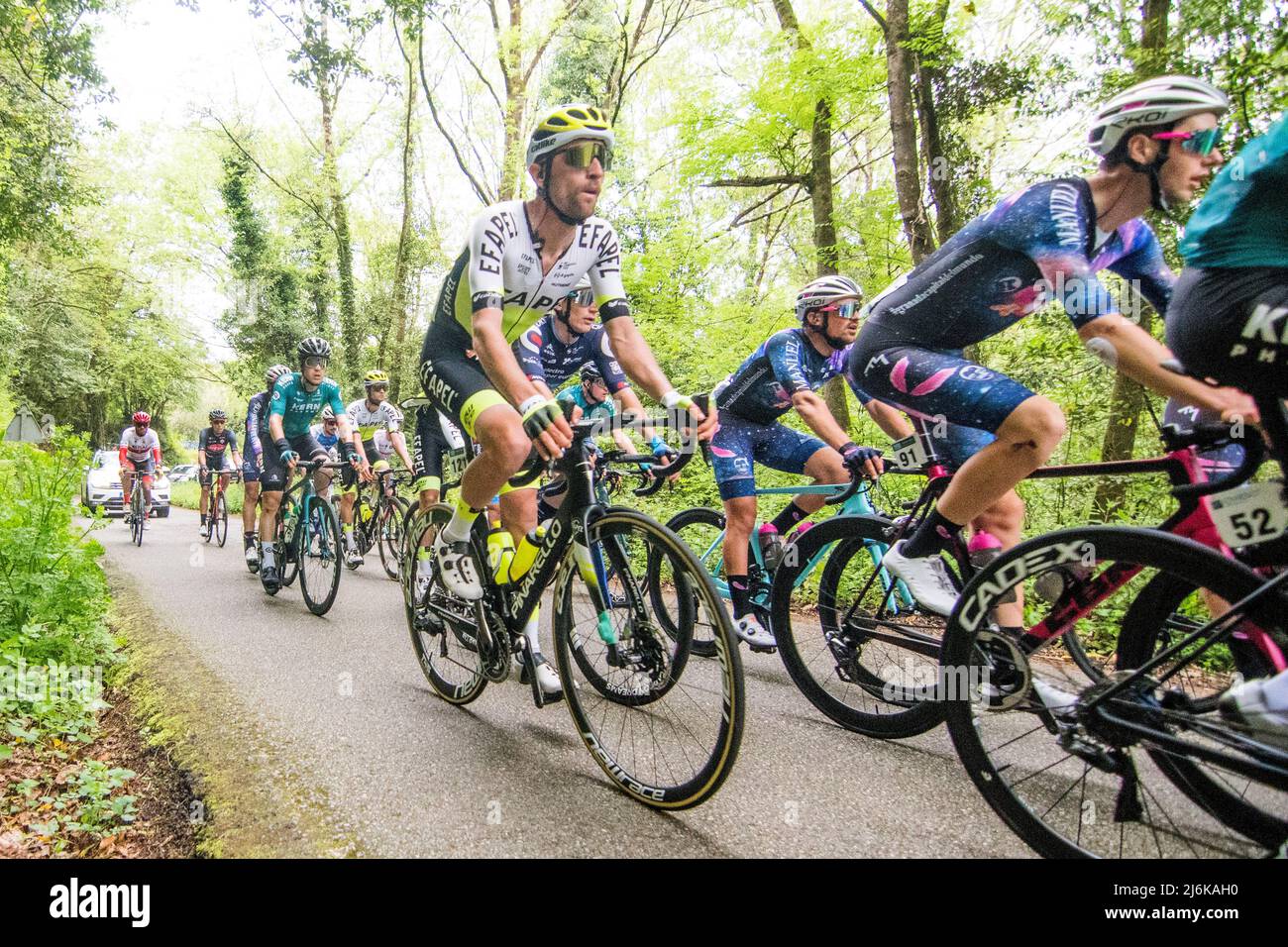 Narcea, Spagna. 1st maggio 2022. Joaquim Silva (Efapel Cycling) corre durante la fase 3rd della gara ciclistica 'Vuelta a Asturias' (Tour delle Asturie) scommessa Foto Stock