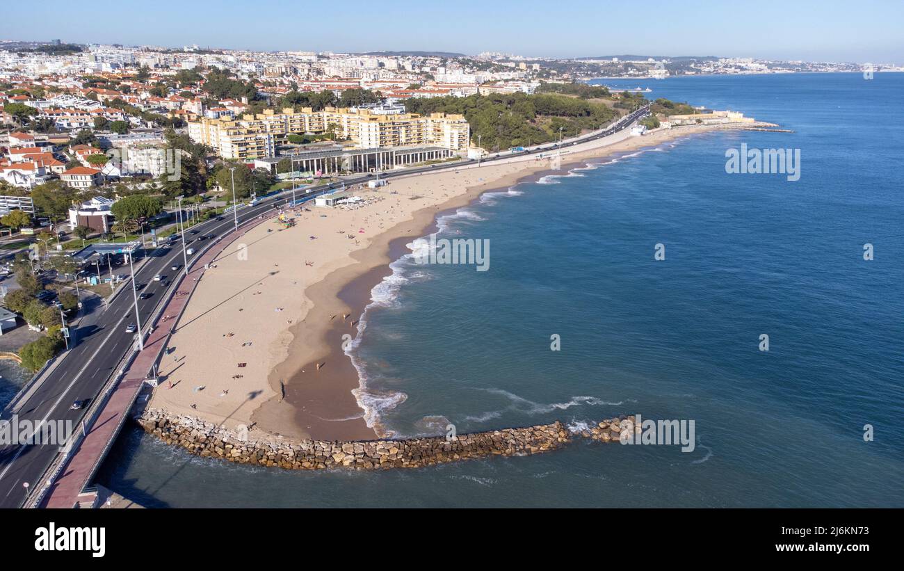 Praia de Santo Amaro de Oeiras, Oeiras, Lisbona, Portogallo Foto Stock