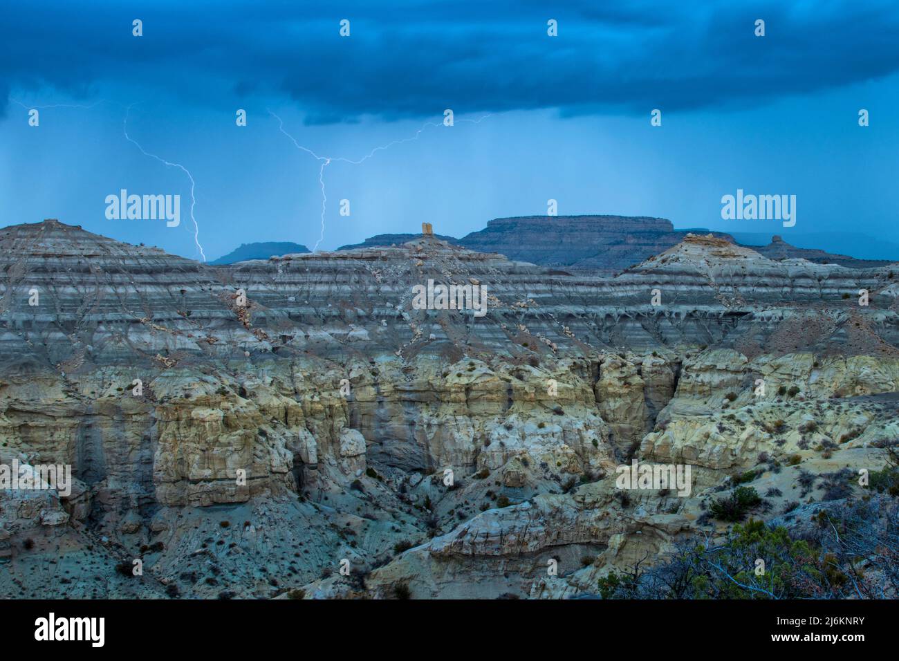 USA, New Mexico, Southwest, Farmington, Angel Peak Scenic Area, temporale Foto Stock