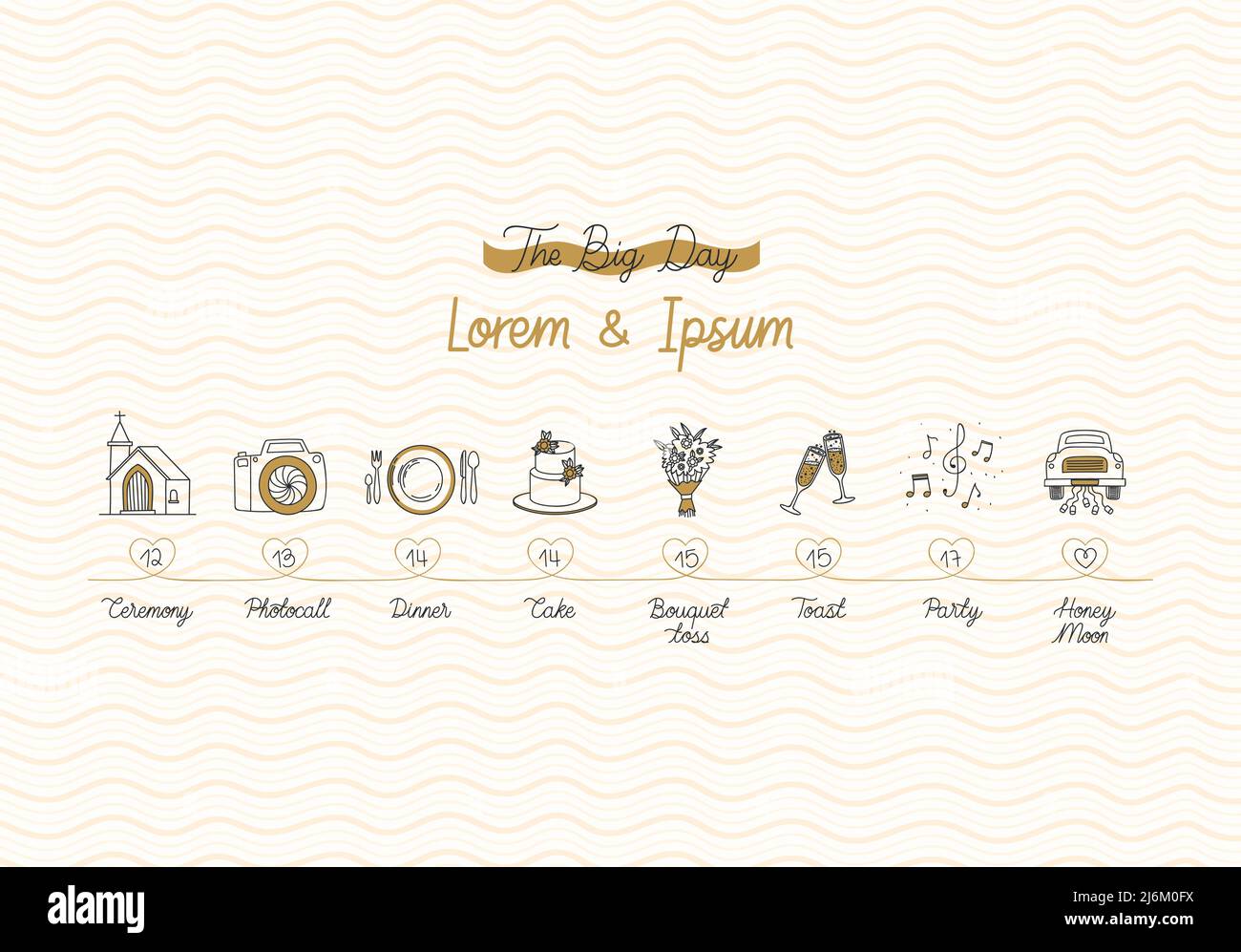 gradini per il giorno del matrimonio Illustrazione Vettoriale