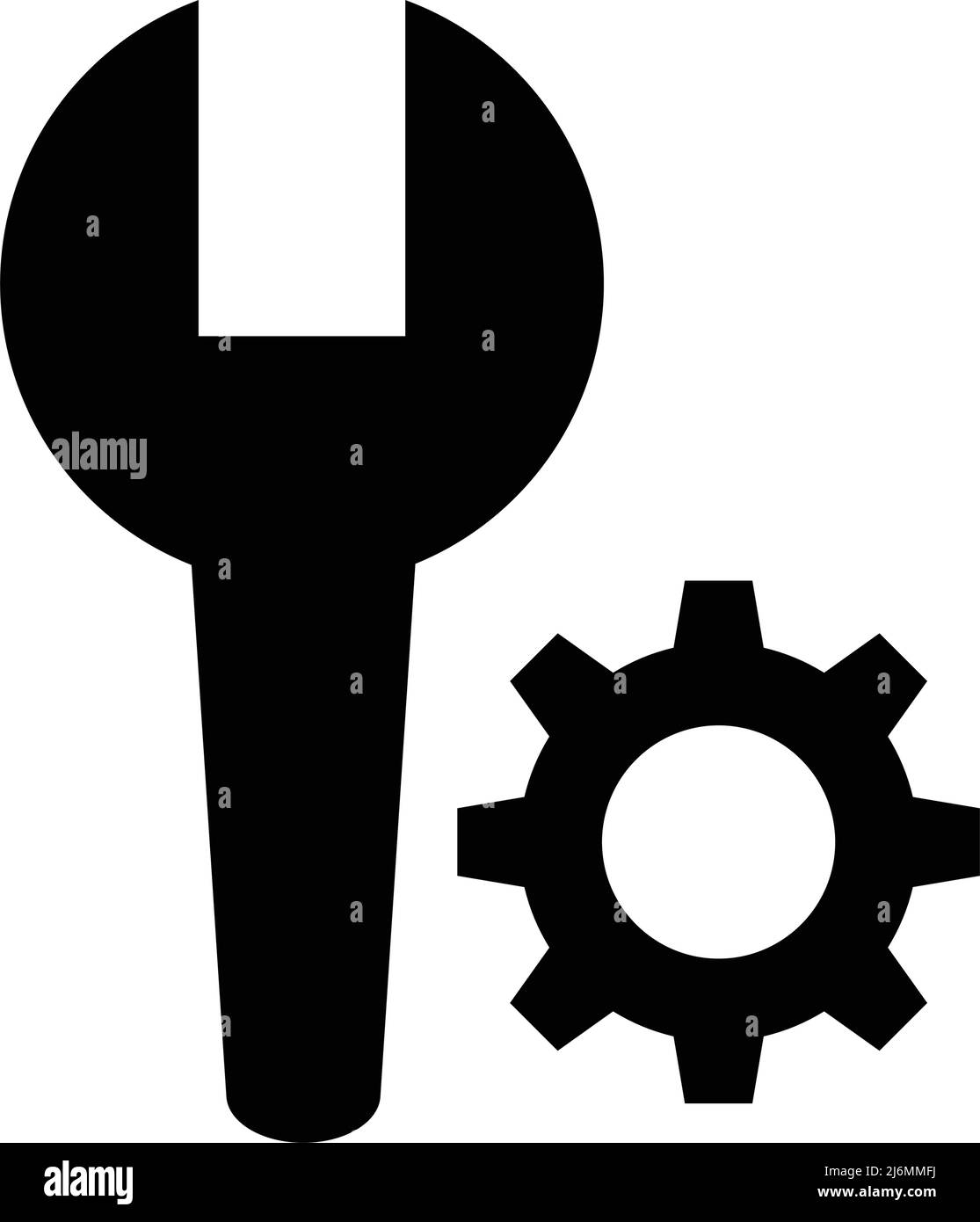 Set di icone per silhouette a chiave e a ingranaggi. Personalizzazione e modifica. Vettore modificabile. Illustrazione Vettoriale