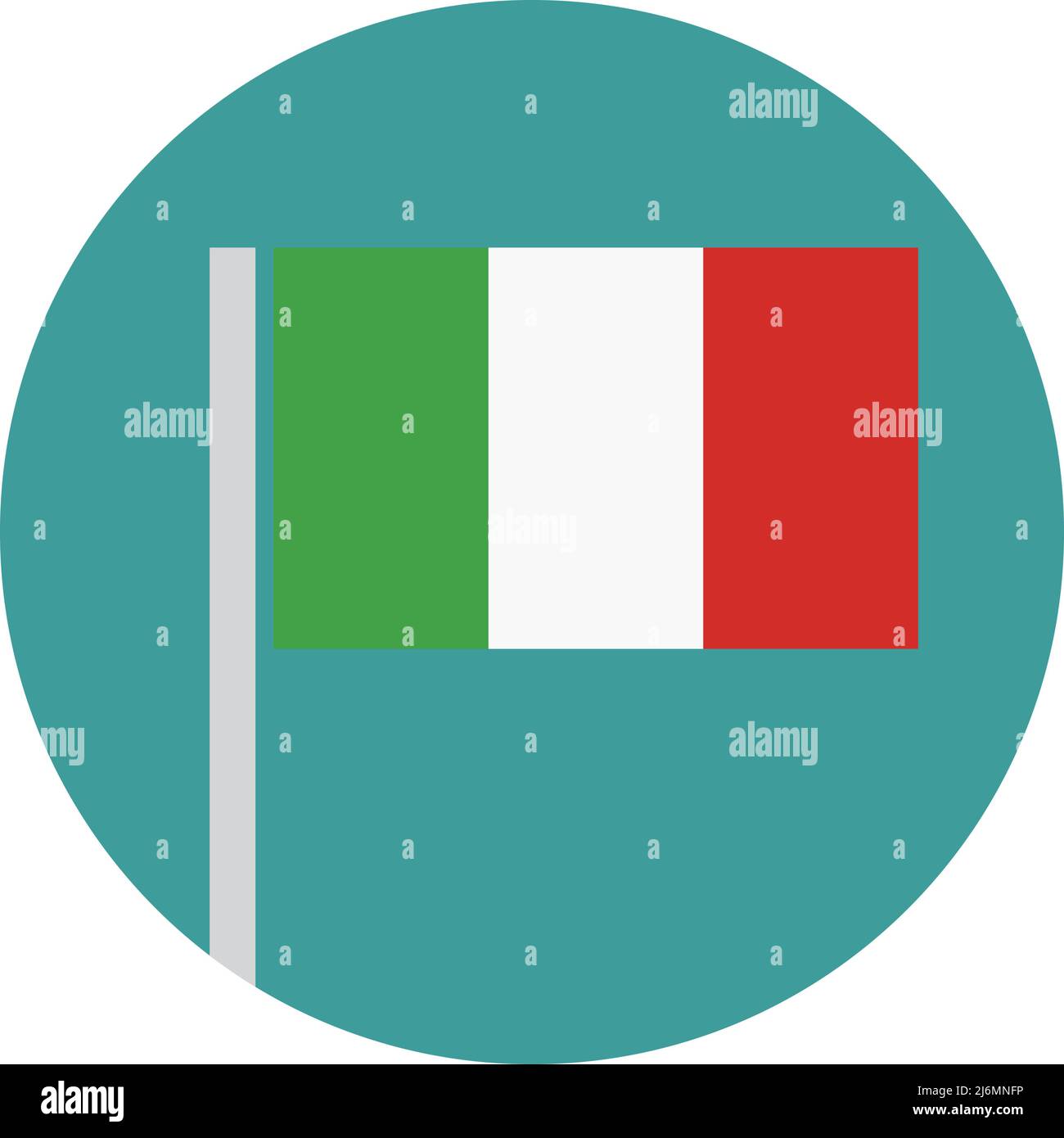 Bandiera italiana moderna e icone polari. Vettore modificabile. Illustrazione Vettoriale