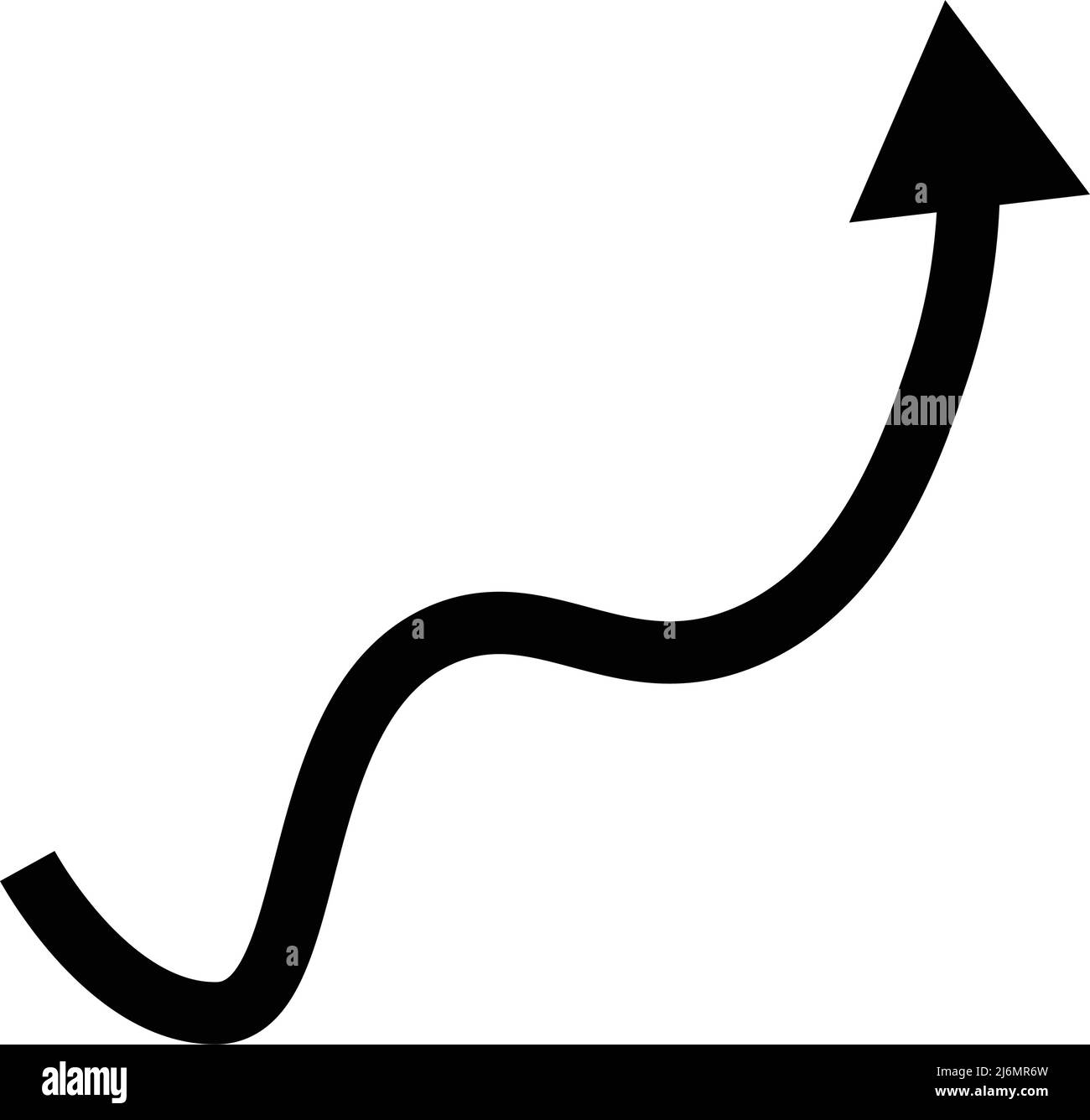 Icona freccia ascendente. Aumento e pompaggio. Vettore modificabile. Illustrazione Vettoriale