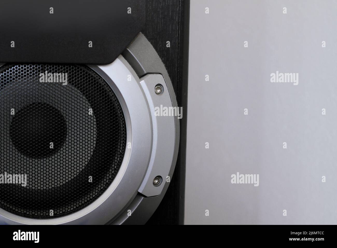 sistema di altoparlanti audio con altoparlanti tweeter di alta qualità, nessuna persona ha foto in magazzino Foto Stock