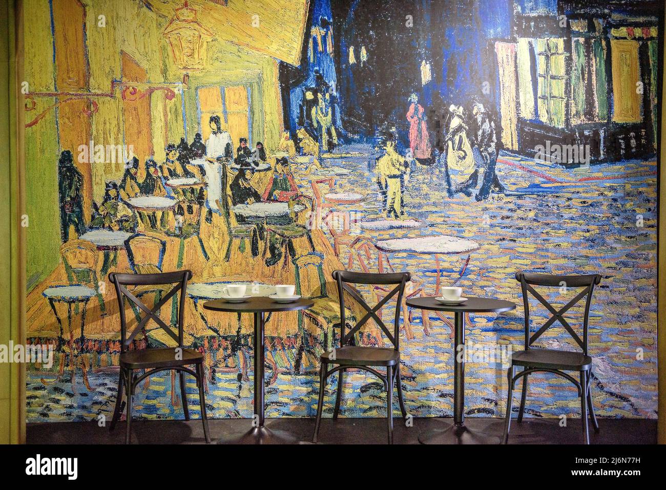 Mostra coinvolgente su Van Gogh nel centro commerciale Las Arenas (Barcellona, Catalogna, Spagna) ESP: Exposición inmersiva sobre Van Gogh en Barcelona Foto Stock