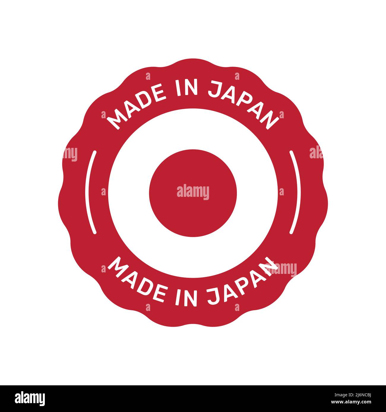 Made in Japan distintivo vettoriale colorato. Etichetta adesiva con bandiera giapponese. Illustrazione Vettoriale
