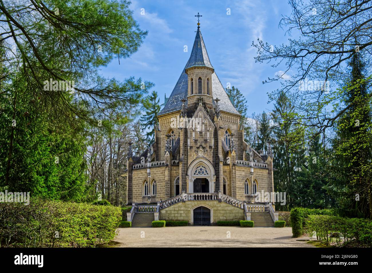 Tomba di Schwarzenberg a “Trebon” in Repubblica Ceca in Europa in HDR Foto Stock