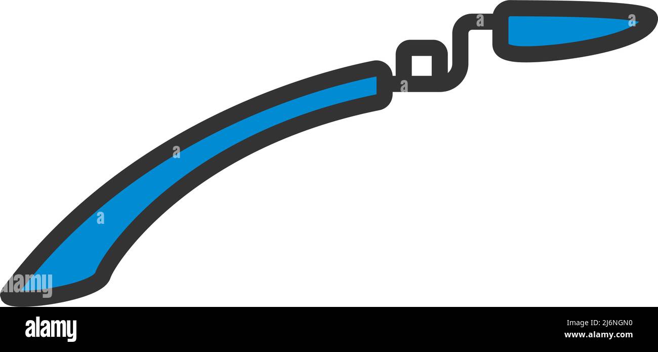 Icona Bike Fender. Contorno grassetto modificabile con disegno riempimento colore. Illustrazione vettoriale. Illustrazione Vettoriale