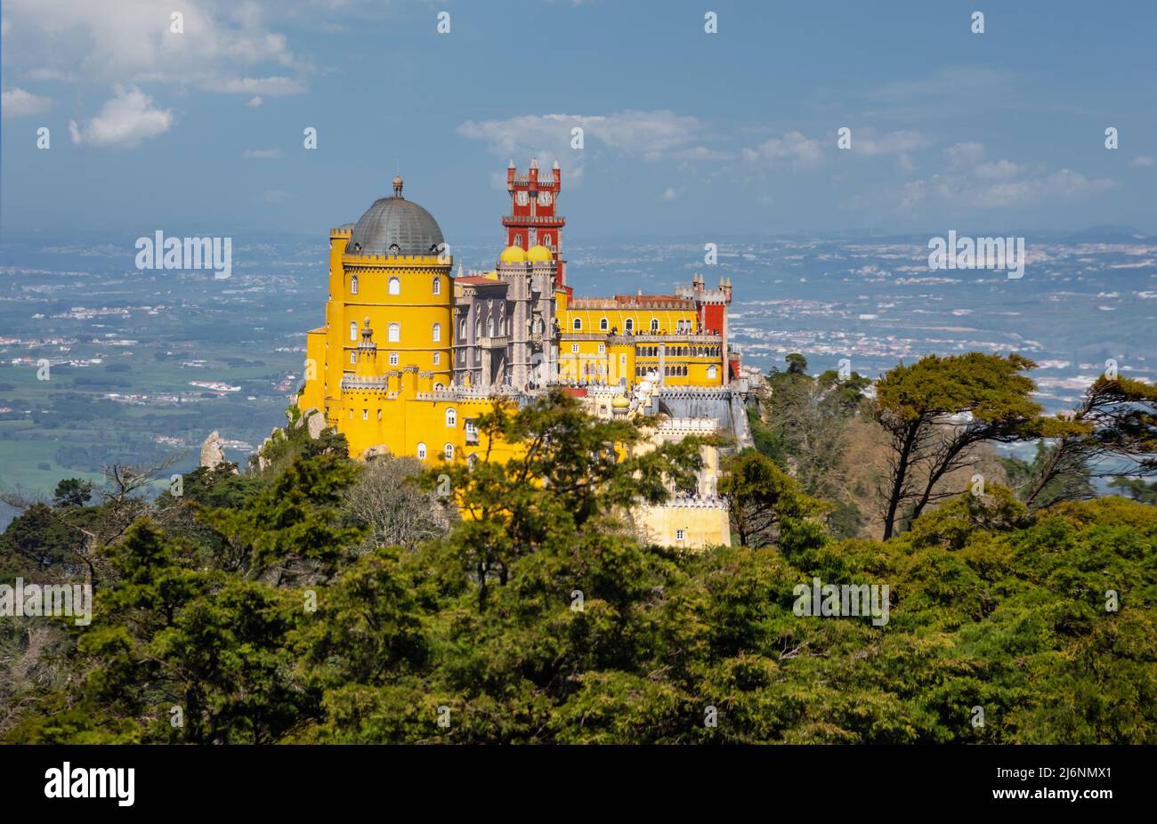 Pena Palace nel Parco Nazionale di Sintra Portogallo Foto Stock