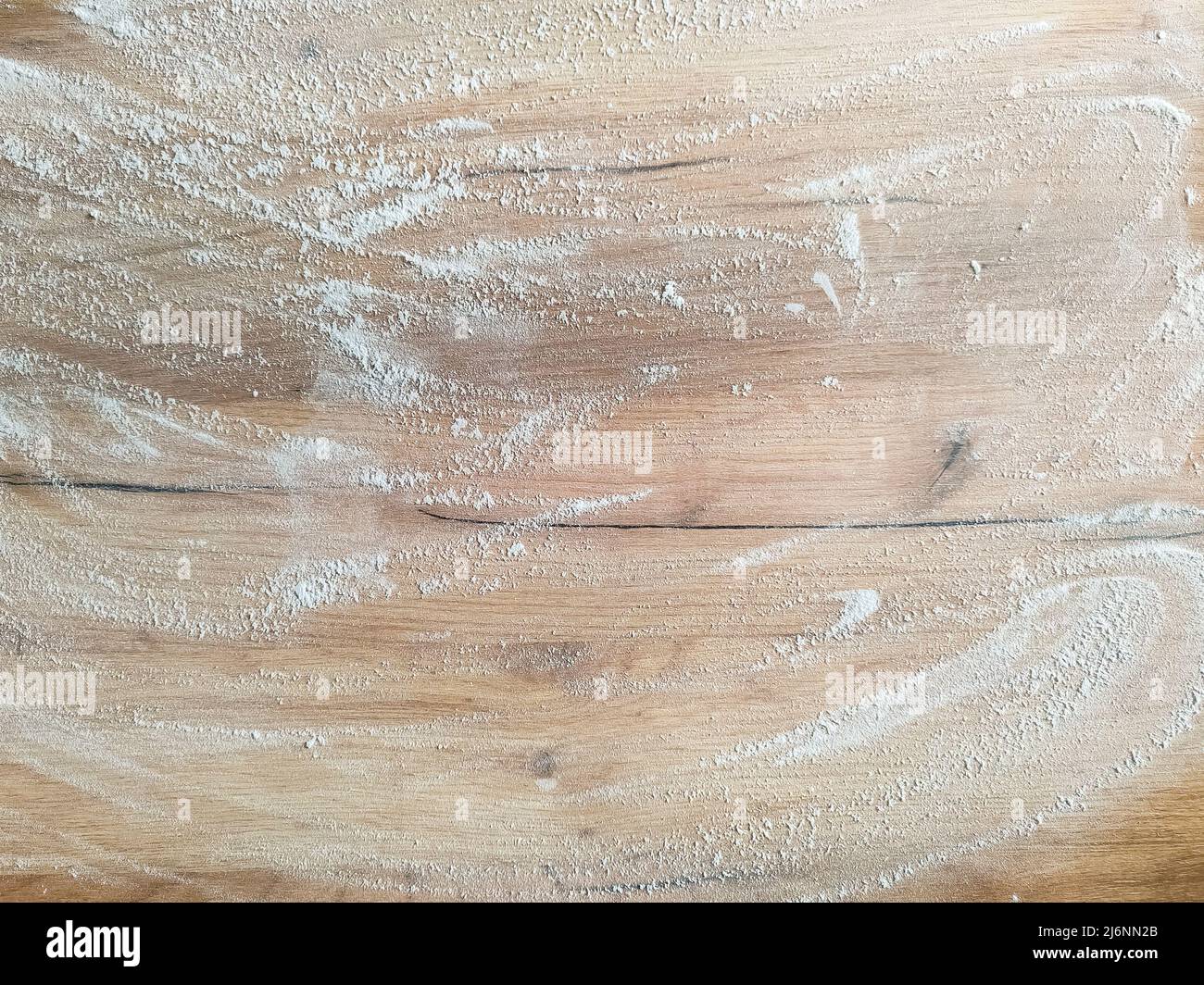 Farina bianca su tavola di legno. Spazio libero per il testo. Vista dall'alto. Vista dall'alto Foto Stock