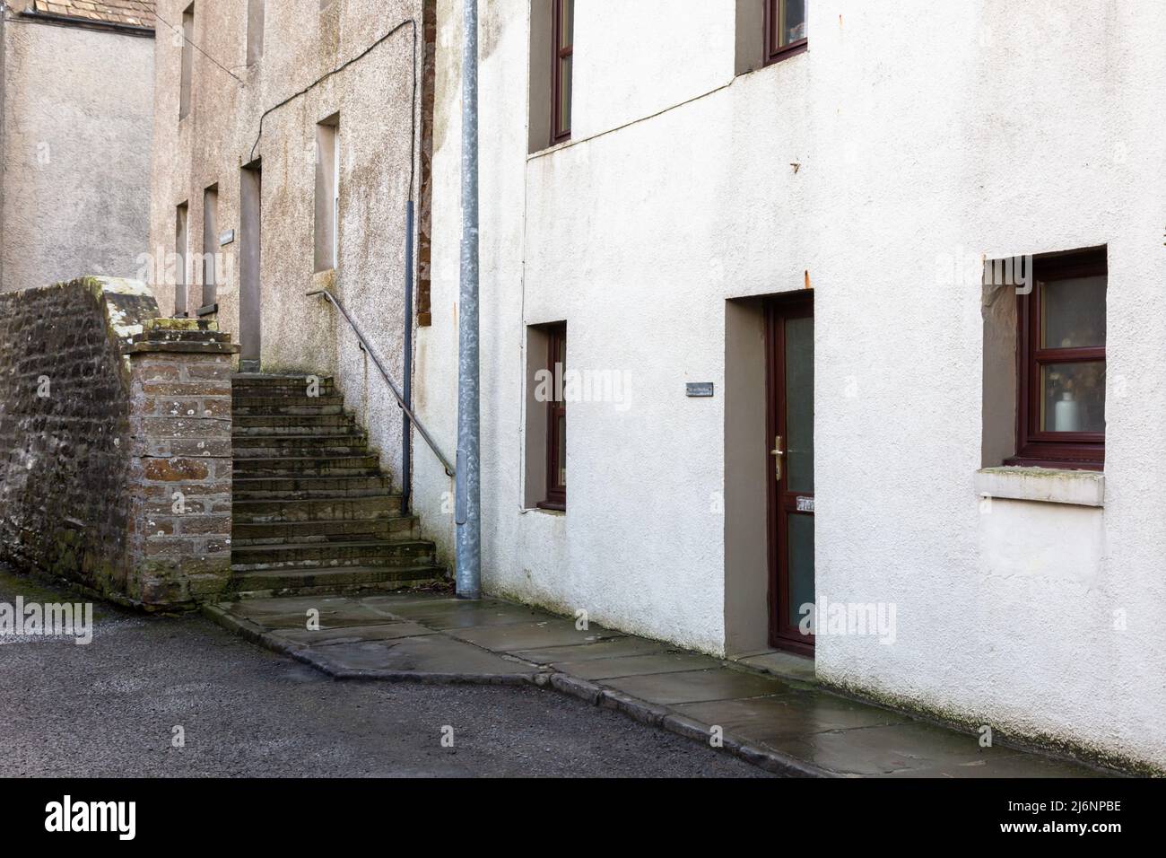 Ritorno corsia in St Mary's Hope, un villaggio a Orkney, Regno Unito 2022 Foto Stock