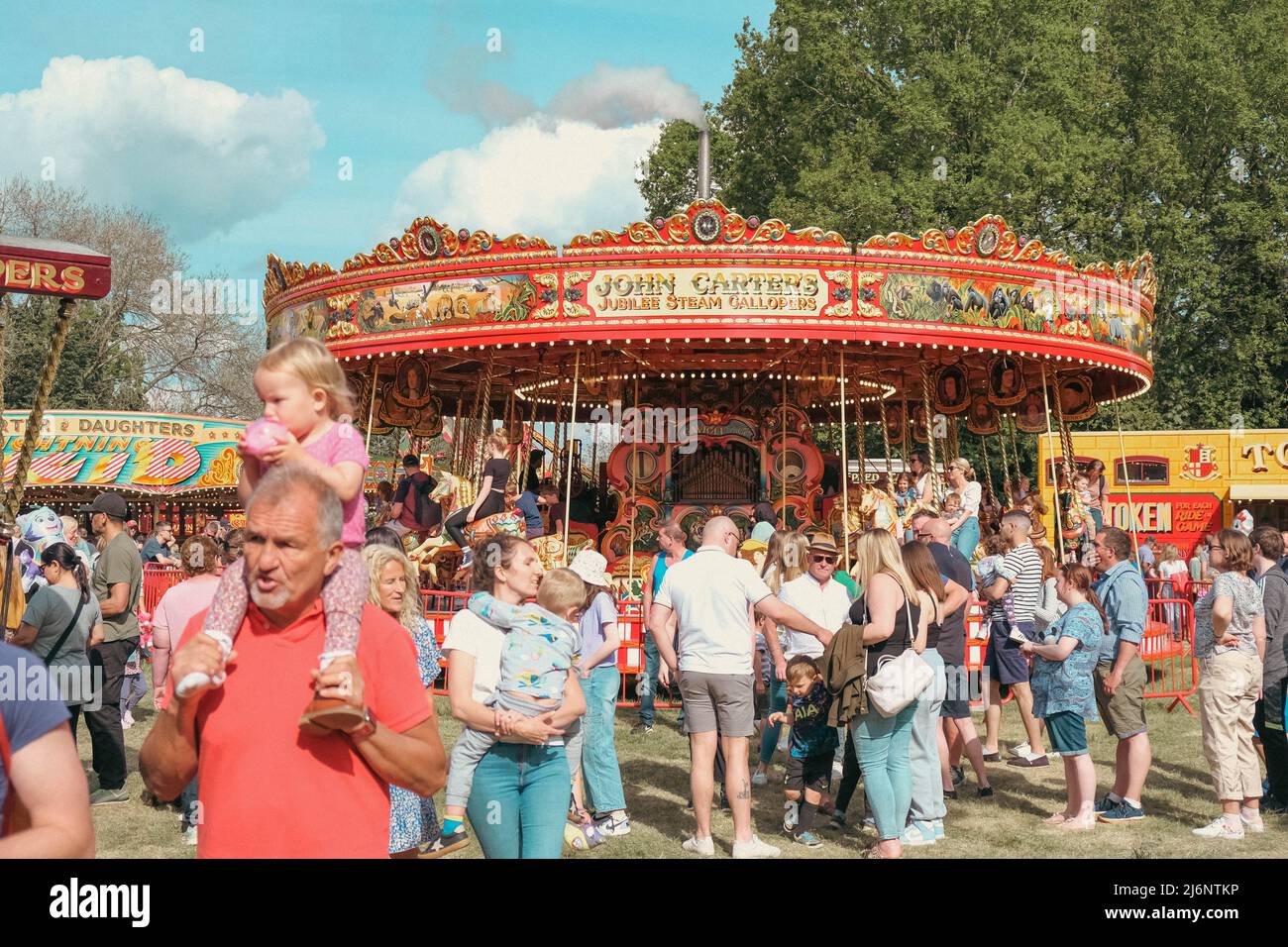 Carters Steam Fair è una tradizionale fiera di viaggi inglese con giostre che risalgono dal 1890s agli anni '60. Foto Stock